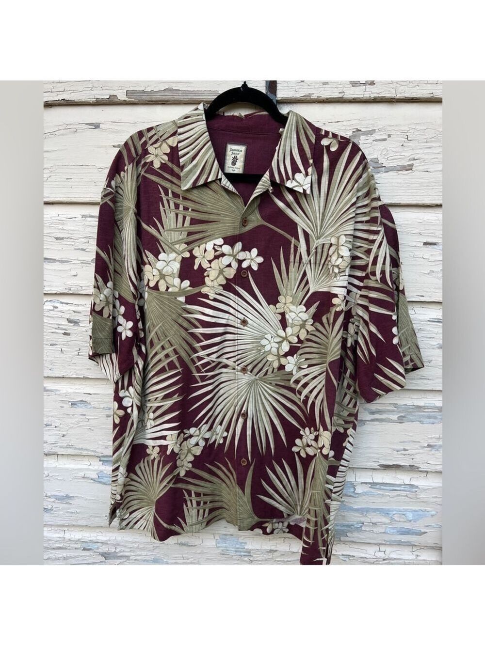 Jamaica Jazz 100% Silk Hawaiian Hawaii Tropical Vacation Button-down Shirt XXL